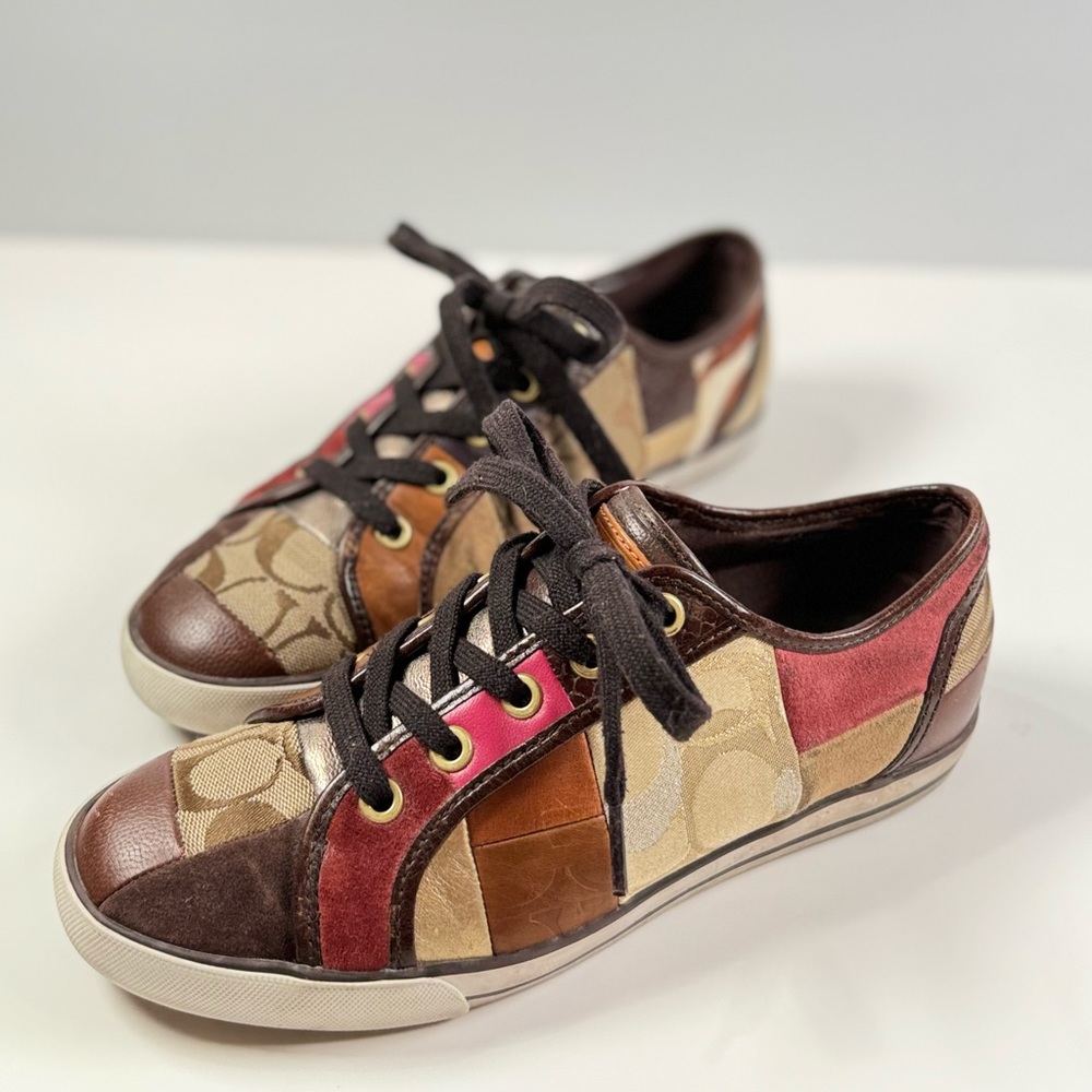 Coach Dawnell Patchwork / Leather Sneakers Womens Size 7